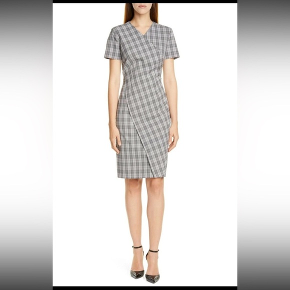 Hugo Boss Gray Plaid Mini Dress - Picture 3 of 15